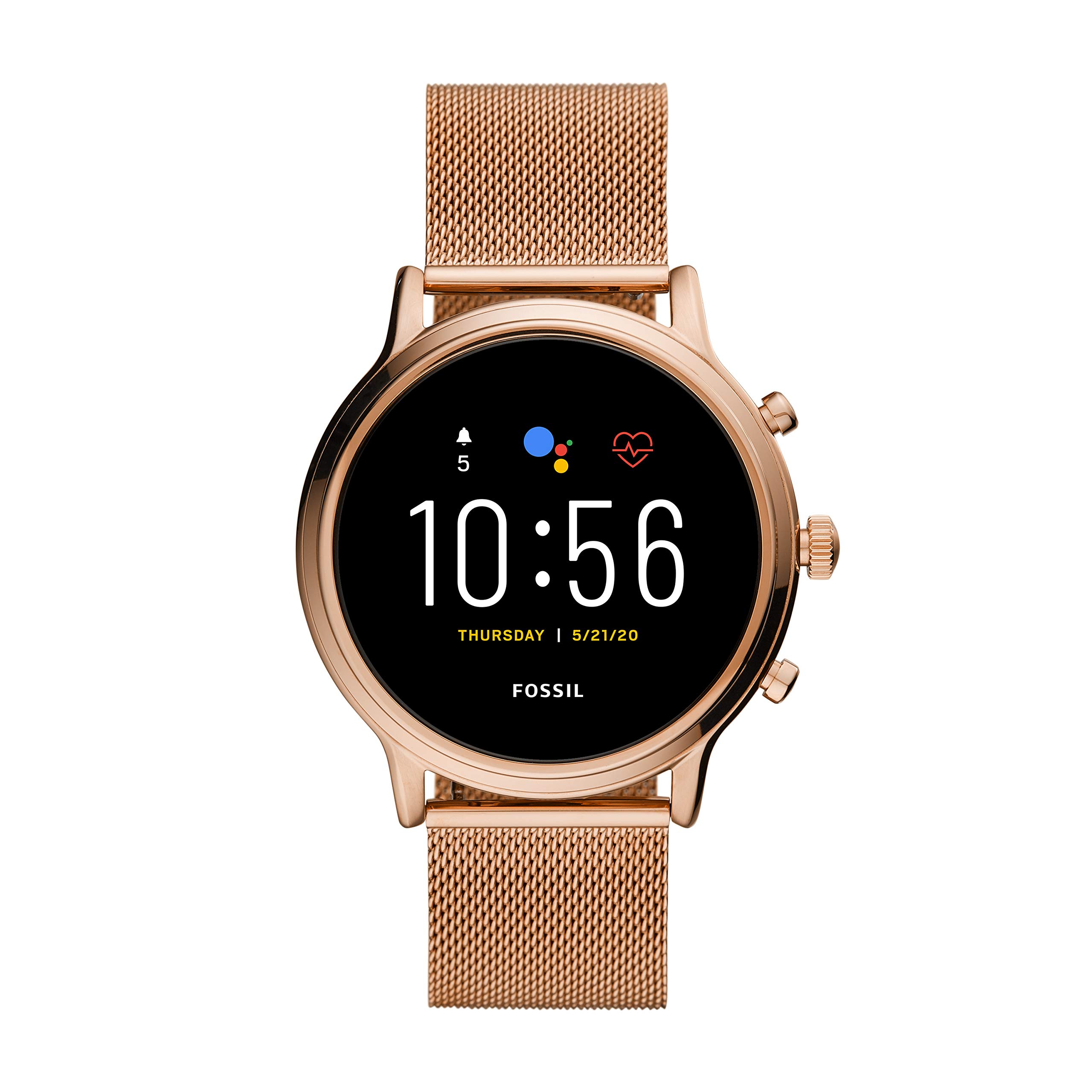 Fossil Gen 5 Julianna Stainless Steel Touchscreen Smartwatch with Speaker, Heart Rate, GPS, Contactless Payments, and Smartphone Notifications