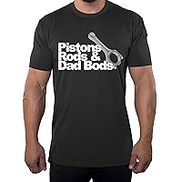 Piston Rods & Dad Bods Simple Illustration Shirts, Best Dad T-Shirts, Cool Shirts for Dad!