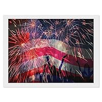 4th of July US Flag Fireworks Square Diamond Painting Picture Kits Full Drill Art for Home Wall Decoration 12