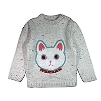 GeeWhiz Kids Wool Sweater Knitted Pullover for Toddler Baby Girls with Various Pattern Options 2T - 3T - 4T