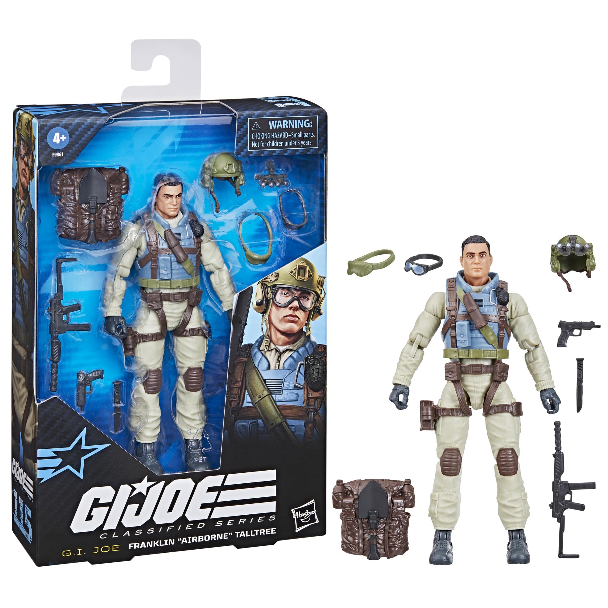 G.I. Joe Classified Series #115, Franklin Airborne Talltree, Collectible 6 Inch Action Figure with 10 Accessories