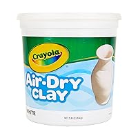 Crayola Air Dry Clay Bucket, No Bake Clay for Kids, Modeling Clay Alternative, 5 lb Resealable Bucket, White