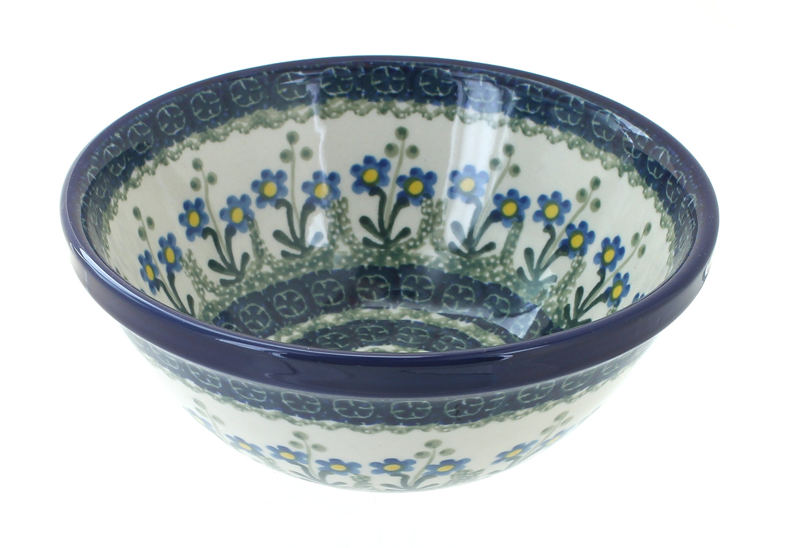 Blue Rose Polish Pottery Blue Posy Cereal/Soup Bowl