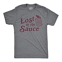 Mens Lost in The Sauce Tshirt Funny Thanksgiving Dinner Turkey Day Cranberry Sauce Tee