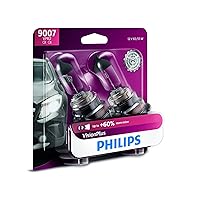 Philips 9007 VisionPlus Upgrade Headlight Bulb with up to 60% More Vision, 2 Pack - 9007VPB2 Clear