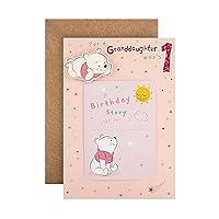 Hallmark 1st Birthday Card for Granddaughter - Cute Disney Winnie-the-Pooh Design with Keepsake Booklet