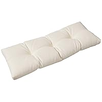 Klear Vu The Gripper Omega Non-Slip Tufted Bench Cushion for Indoor Furniture, Entryway Storage, Bay Window, Corner Nook or Piano Seat, 35 Inches, 01 Ivory
