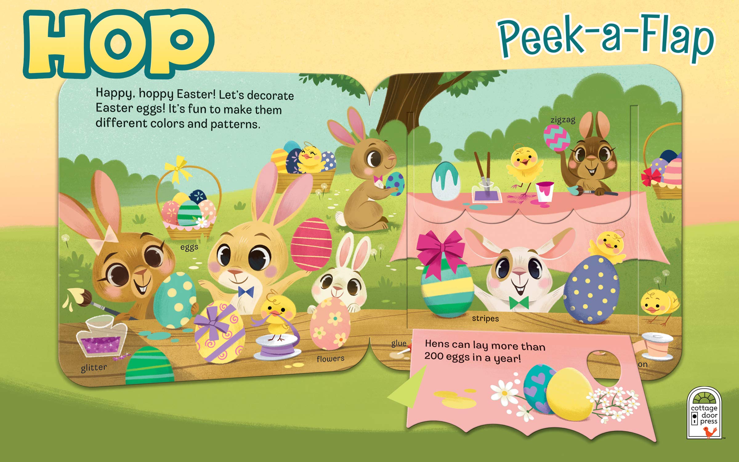 Peek-a-Flap Hop - Children's Lift-a-Flap Board Book Gift for Easter Basket Stuffers, Ages 2-5