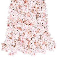 10pcs Fake Cherry Blossom Flower Vines Artificial Flowers for Outdoors Hanging Silk Flowers Garland for Wedding Party Pink Room Decor Japanese Kawaii Decor