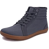 WHITIN Men's Wide Hi-top Minimalist Barefoot Sneakers | Zero Drop Sole | Cushioned Ankle Support