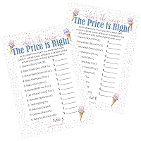 DISTINCTIVS What's The Scoop Ice Cream Gender Reveal Party - Price is Right Baby Shower Game Cards - 20 Count