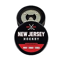 The PuckOpener - Hockey Puck Bottle Opener - New Jersey Champs