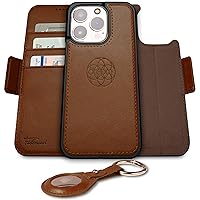 Dreem Bundle: Fibonacci Wallet Case for iPhone 14 Pro with Liberate AirTag Holder [Chocolate]