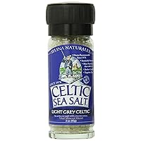 Light Grey Celtic Sea Salt Grinders – Large Refillable, Reusable Glass Grinders with Additive-Free, Delicious Sea Salt - Gluten-Free, Non-GMO Verified, Kosher and Paleo-Friendly, 3 Ounces (Pack of 6)