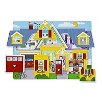 Melissa & Doug Around the House Sound Puzzle - Wooden Peg Puzzle (8 pcs) - Chunky Puzzles, Wooden Puzzle With Knobs, Wooden Sound Puzzles For Toddlers Ages 2+