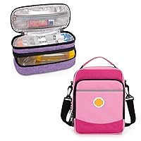 CURMIO Double Layer EpiPen Carrying Case for Kids, Insulated Medicine Travel Bag for Epi Pens, Auvi-Q, Asthma Inhaler, Spacer