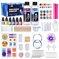 LET'S RESIN Crystal Epoxy Resin Jewelry Making Kit,Epoxy Starter Kit Casting Resin Molds Kit for Beginner Include 12 Pcs Silicone Molds,9.8oz Resin,Resin Tools and Resin Supplies