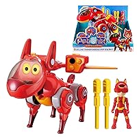 Alpha Group Petronix Defenders Deluxe Transforming Pup-e & Matt , Transforming Playset and 3″ Figure, Transform from Dog to Vehicle, Kids Toys for Boys and Girls Ages 3 and Up