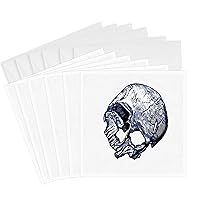 3dRose Greeting Cards - Human Skull - 6 Pack - Vector - Skull