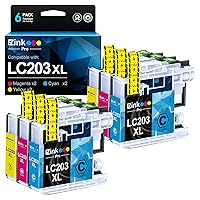 LC203 Compatible Ink Cartridge Replacement for Brother LC203XL LC203 XL to use with MFC-J480DW MFC-J880DW MFC-J4420DW MFC-J680DW MFC-J885DW (2 Cyan, 2 Magenta, 2 Yellow, 6 Pack)