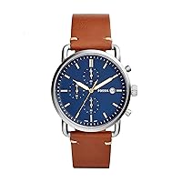 Fossil Men's Commuter Stainless Steel and Leather Casual Quartz Watch