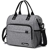 TuErCao Lunch Box for Men Women for Work Adult Insulated Lunch Bag, Leakproof Portable Soft Side Cooler Bag for Beach Travel Picnic, Dark Grey