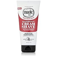 Magic Razorless Shaving Cream for Men, Hair Removal Cream, Extra Strength for Coarse Beards, No Razor Needed Depilatory Cream Works in 4 Minutes for Coarse Hair, 6 oz