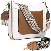 QOECI Faux Leather Crossbody Bags for Women Hobo Bags for Women Vegan Leather Purses for Women Shoulder Bag with 2 Straps