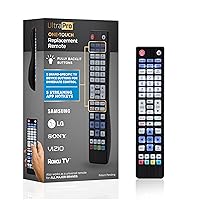 UltraPro Backlit OneTouch Replacement Remote for Samsung, Sony, LG, Vizio, Roku TVs, Instant Pairing, Pre-Programmed, Effortless Streaming, Easiest Setup Ever, U.S. Based Support, 80830