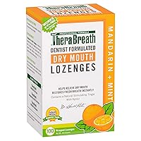 TheraBreath Dry Mouth ZINC Lozenges, Mandarin Mint Flavor, 100 Lozenges