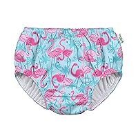 i play. baby girls Pull-up Reusable and Toddler Swim Diaper, Aqua Palm Flamingos, 18-24 Month US