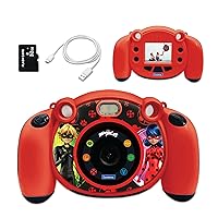 LEXiBOOK - Miraculous - 4-in-1 Kids Camera with Photo, Video, Audio and Game Functions, 32GB SD Card Included - DJ080MI