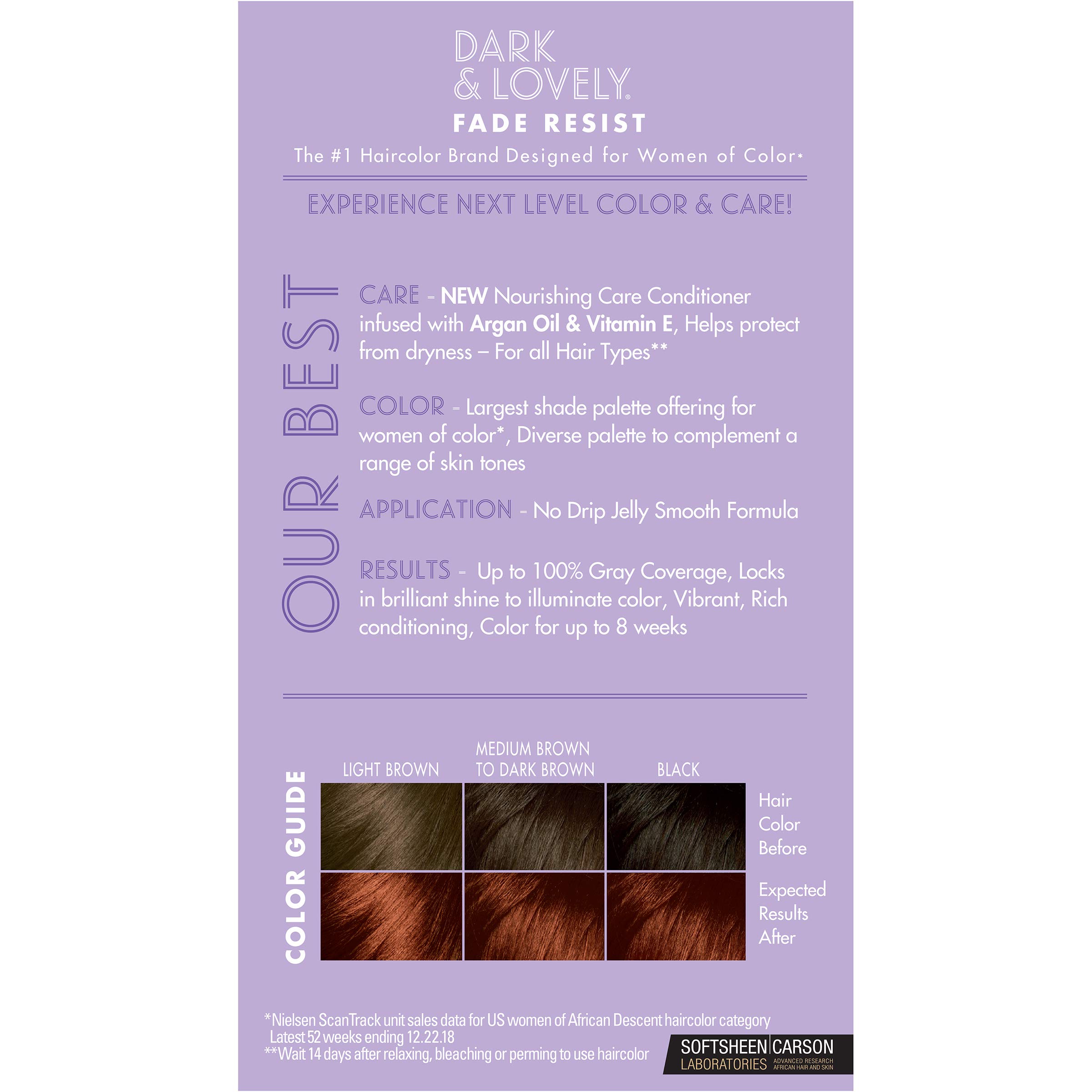 SoftSheen-Carson Dark and Lovely Fade Resist Rich Conditioning Hair Color, Permanent Hair Color, Up To 100 percent Gray Coverage, Brilliant Shine with Argan Oil and Vitamin E, Red Hot Rhythm