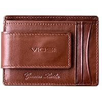 Viosi Money Clip Leather Wallet For Men Slim Front Pocket Credit Card Holder with Powerful Rare Earth Magnets