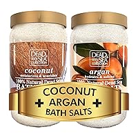 Bundle - Dead Sea Collection Bath Salts Enriched - Argan and Coconut - Natural Salt for Bath - Large 34.2 OZ. - Nourishing Essential Body Care for Soothing and Relaxing Your Skin and Muscle