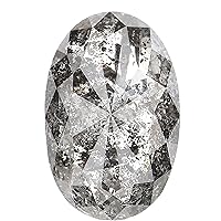 Natural Loose Oval Salt And Pepper Black Grey Color Diamond 4.30 CT 12.72 MM Oval Shape Rose Cut Diamond KDL2429