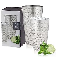 Viski Staghead Shaker Cocktail Gift Set, Bartender Gift Drink Set Boston Shaker Tins for Drink Mixers, Stainless Steel Set of 2