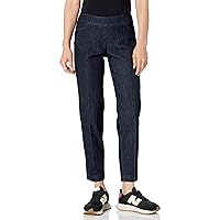 SLIM-SATION Women's Petite Wide Band Pull on Ankle Pants