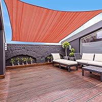 Garden EXPERT 12'x16' Sun Shade Sail Rectangle Canopy Shade Cover for Patio Garden Outdoor Backyard, Terra