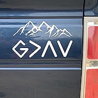 Decal God is Greater Than Ups and Down Mountains Decal Bumper Sticker for Car Truck, Computer, Anywhere Premium Indoor Outdoor Vinyl (White, 1)