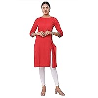 Vihaan Impex Red Kurti for Women Kantha Printed Indian Tunic Dress for Work