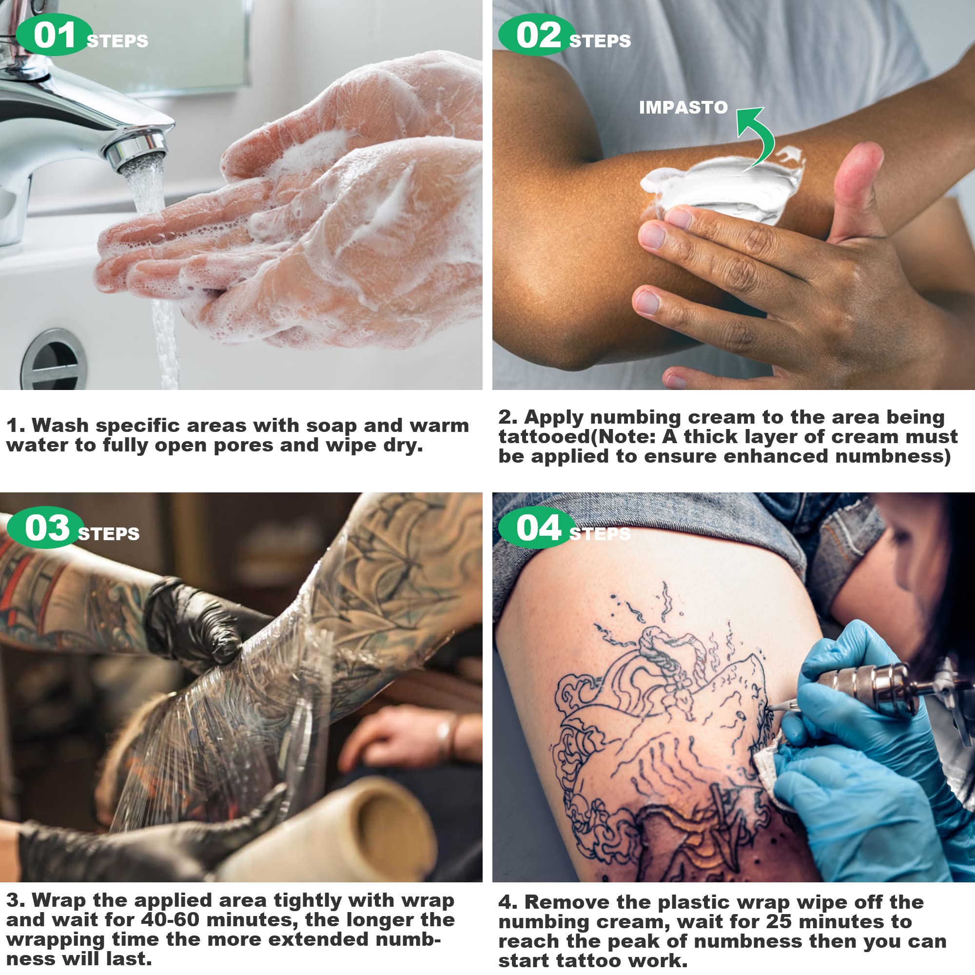 Tattoo Numbing Cream Before Tattoo, 6-8 Hours Painless Topical Numbing Cream - 1.01 oz