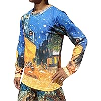 RaanPahMuang Mens Work of Art Full Print Shirt Dali Vangogh Monet Munch Klimt