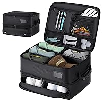 HIMAL HIMAL2 Layer Golf Trunk Organizer, Collapsible & Foldable Golf Travel Storage，Waterproof Car Golf Bag with Independent Ventilation Compartment for 2 Pair Shoes