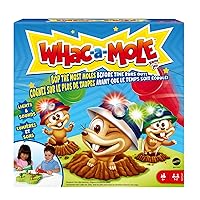 Mattel Games WHAC-A-MOLE Kids Arcade Game with Mallets & Lights & Sounds for 1 or 2 Players 4 Years Old & Up