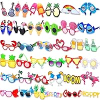 36 Pcs Luau Party Sunglasses Funny Hawaiian Glasses, Tropical Fun Sunglasses Beach Decorations Party Favors, Summer Beach Pool Themed Party Supplies for Kid Adult