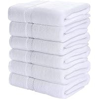 SIMPLI-MAGIC 79404 Bath Towels, White, 25x50 Inches Towels for Pool, Spa, and Gym Lightweight and Highly Absorbent Quick Drying Towels, 25 in x 50 in (Pack of 8)