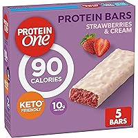 90 Calorie Keto Protein Bars, Strawberries and Cream, 5 ct