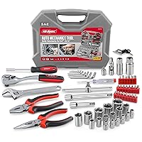 Tools 67pc SAE Auto Mechanics Hand Tool Kit Set. Complete Car, Motorcycle, Engine & Garage Repairs with Sockets, Ratchet Wrench, Pliers & More