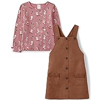 Gymboree Girls Overall Skirt and Shirt, Matching Toddler Outfit